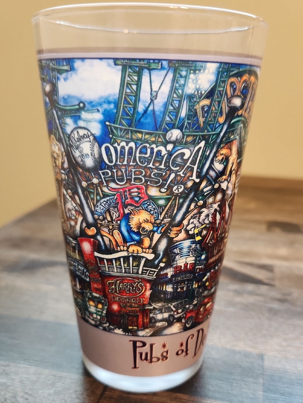 Pubs Of Detroit - Tigers Comerica Park Illustrated Pint Glass
